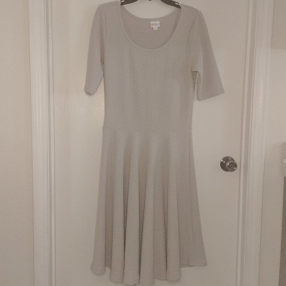 LuLaRoe Light Gray Textured Nicole Dress
